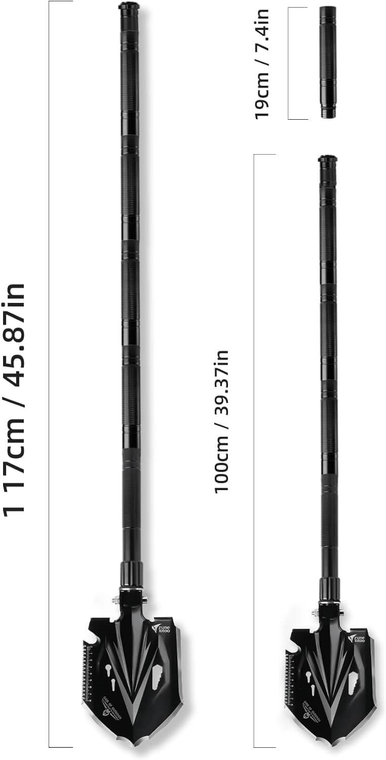 ZUNE LOTOO Tactical Shovel Extention Handle, Extendable Handle for ZS-2 & ZS-3 Camping Shovel
