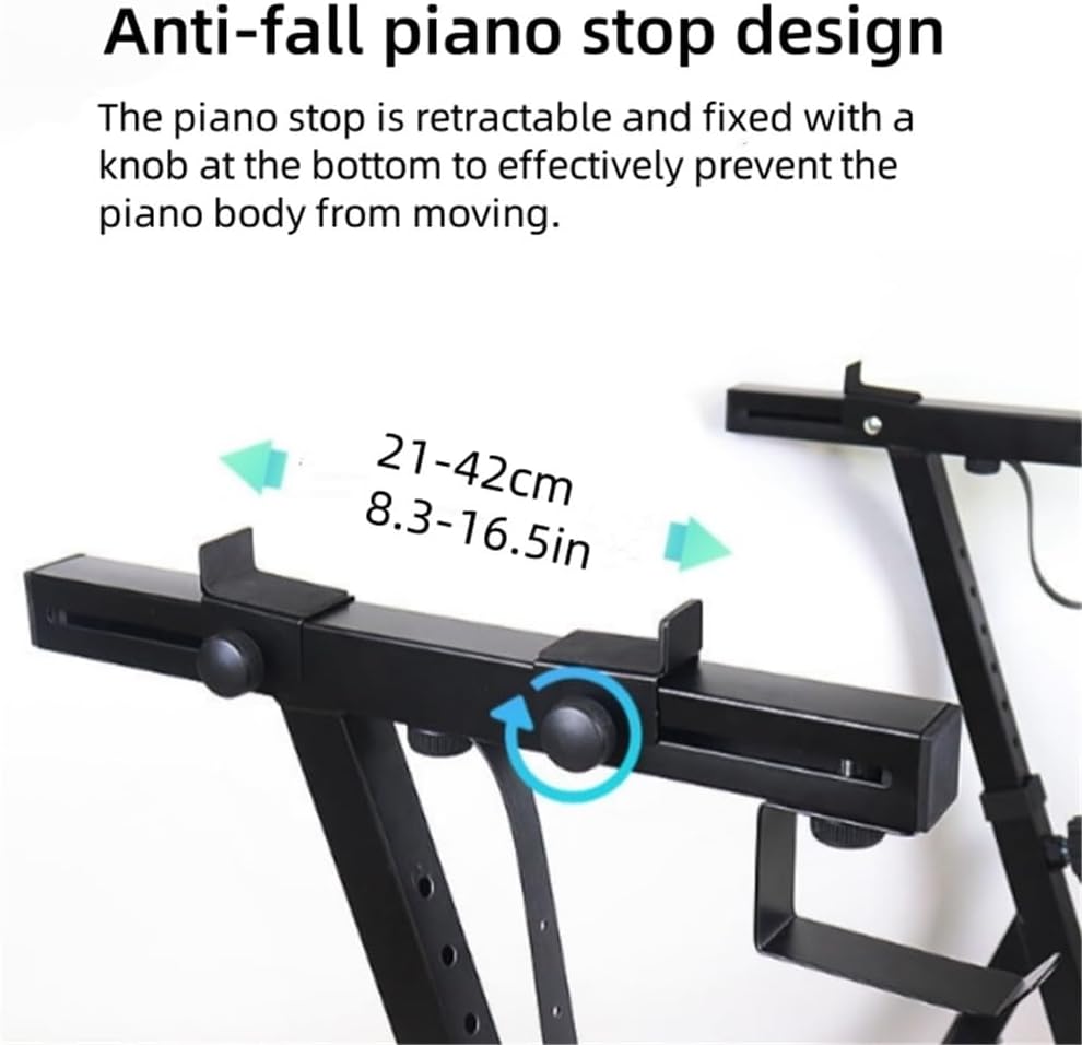 Metal Keyboard Stand, Z Style Adjustable and Portable Piano Stand, Heavy-Duty Piano Keyboard Stand, Sturdy Digital Musical Keyboard Stand Piano(Pink)