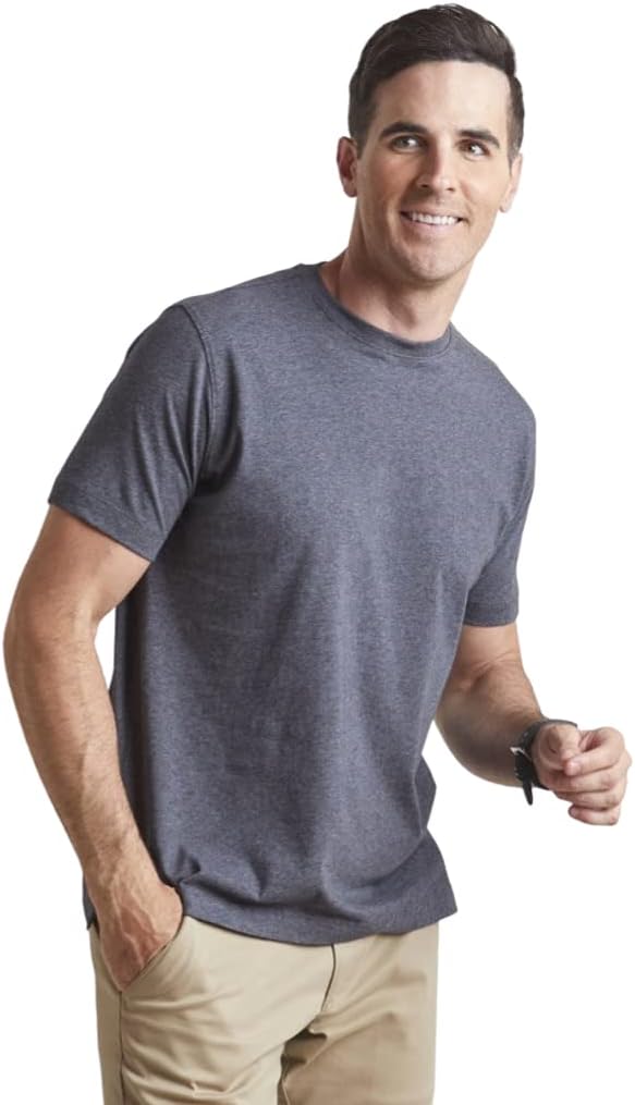 Men's Melange Short Sleeve Crew Neck Tee Shirt (A12-P)