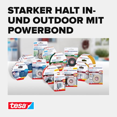 tesa Powerbond Ultra Strong Klebepads - Doppelseitige Pads für die Montage im Innen- sowie geschützten Außenbereich - beidseitig ultrastark klebend - Verpackung mit 9 Pads