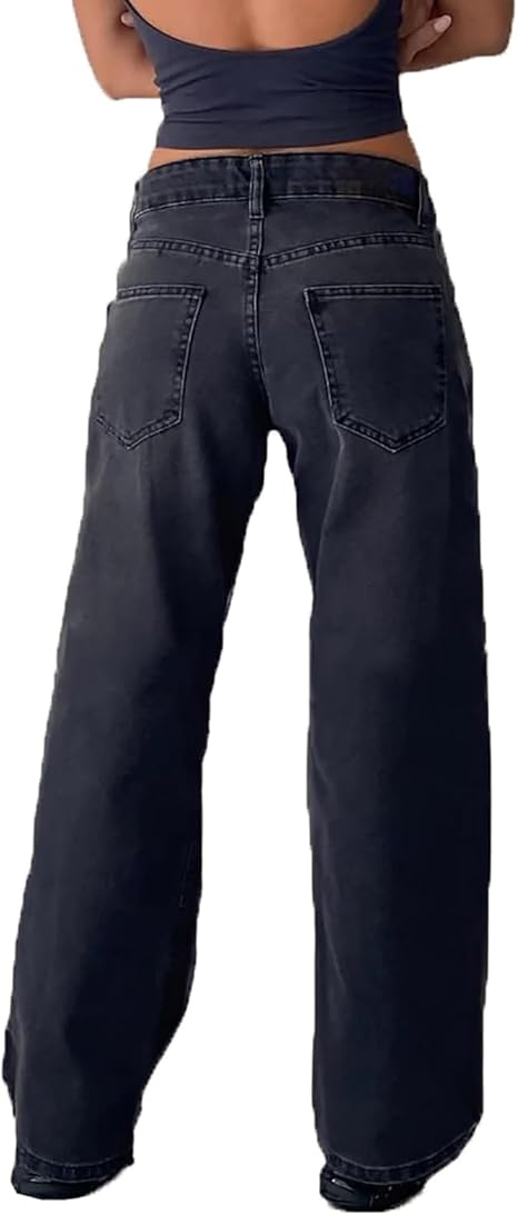 MASUCOR Jeans Larghi Da Donna Y2k Jeans A Vita Alta Jeans A Gamba