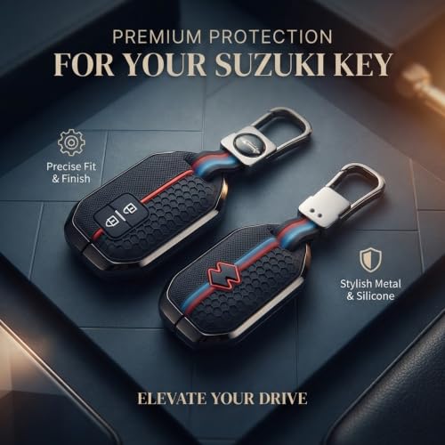 Image of Coll of Fest Metal Silicon Key Cover Compatible with Maruti Suzuki & Baleno, Swift, Dzire, Brezza, Fronx, Grand Vitara, XL6, Ertiga Celerio, Ignis, Glanza, Hyryder Rumion, Toyota 2 Button