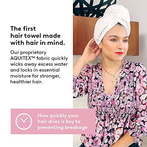 Aquis Original Hair Wrap, Hands-Free Microfiber Hair Drying, White,10X27" #TOP4