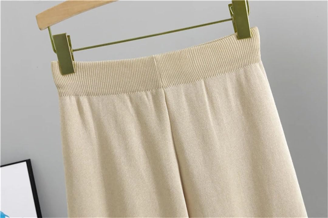 Damskie dzianinowe 2-częściowe zestawy dres z długim rękawem vintage jednorzędowy przycięty płaszcz spodnie rozciągliwy dopasowany garnitur