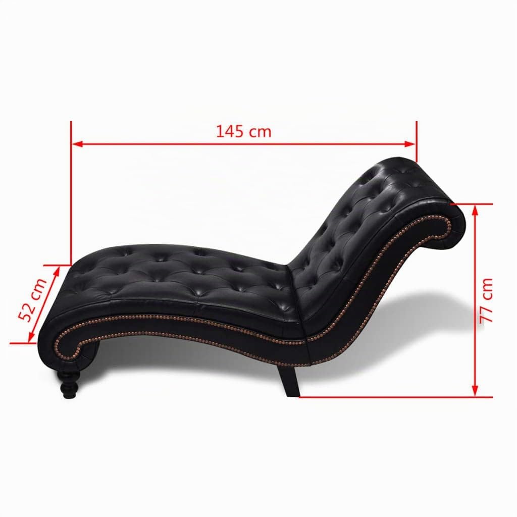 vidaXL Diván Chaise Longue Clásico Botones Poliuretano Marrón Sillón Camilla