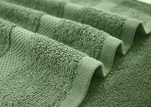 Image of DAN RIVER Bath Towels Set of 4, 27 x 54 Inches, 100% Cotton, Larger & Lighter Weight, Quicker to Dry, Super Soft and Absorbent, Ideal Large Bath Towel for Daily Use, Sage Green