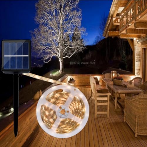 Tira LED solar exterior blanca cálida flexible 500 cm miniatura 4