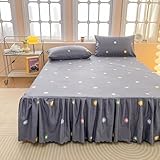 ✔ 【EASY TO CLEAN】 : La jupe de lit à volants est lavable en machine ou à la main, facile à entretenir, respectueux de la peau, lavable à 30 ° C, ne pas blanchir.
