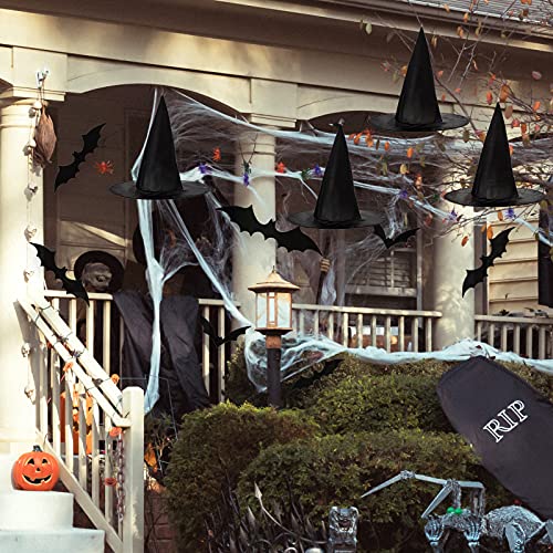 Sumind SUMIND-BLACK WITCH HAT BULK-49 20 Pieces Halloween Decorations Witch Hats Black Hanging Floating Witch Hat Bulk For Women 60 Pieces 3D Bat Stickers Wall Decal thumb #6