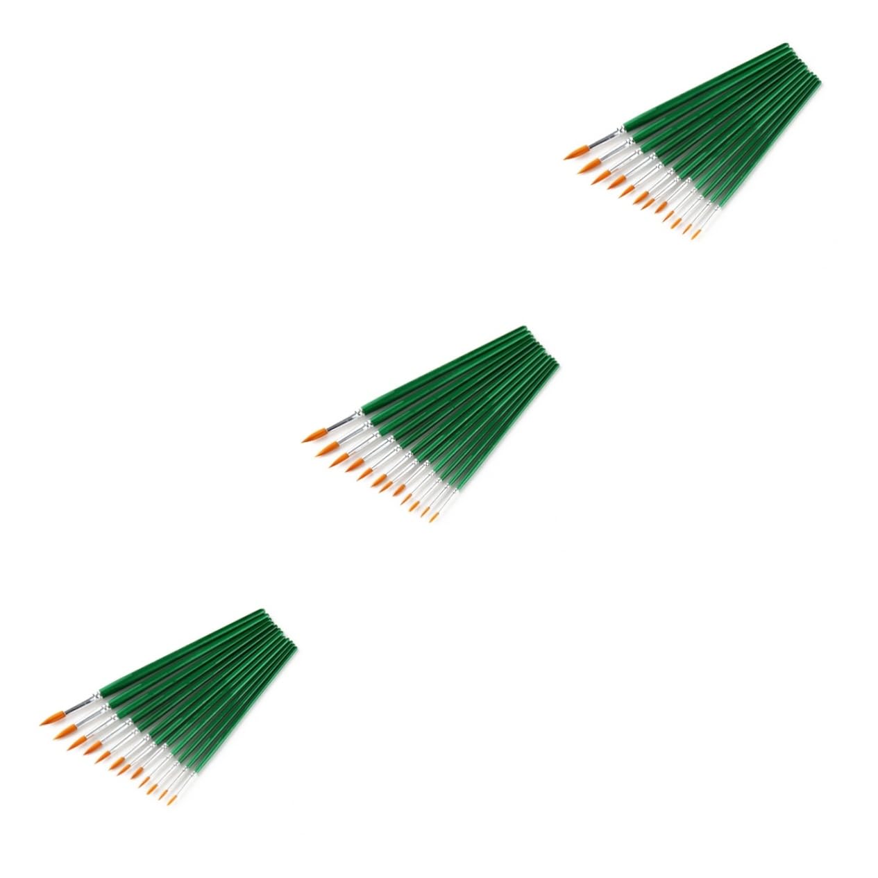 COHEALI 36pezzi Pennelli Per Pittura Acrilica e Con Punta Fine Nylon e Manico Verde Per Artisti e Principianti Strumenti Professionali Per Dettagli e Linee