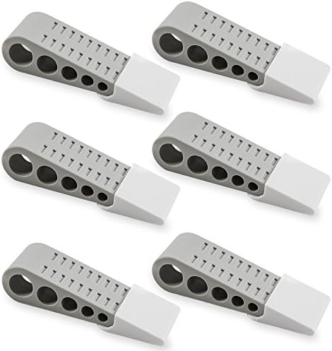 Door Stopper 6 Pack [1.3" high] - Bonus Holders - SofiHome Premium Heavy Duty Door Stop Rubber Wedge with Decorative Holder - Ideal for Large & Small Door Gaps - The Improved (6, Gray)