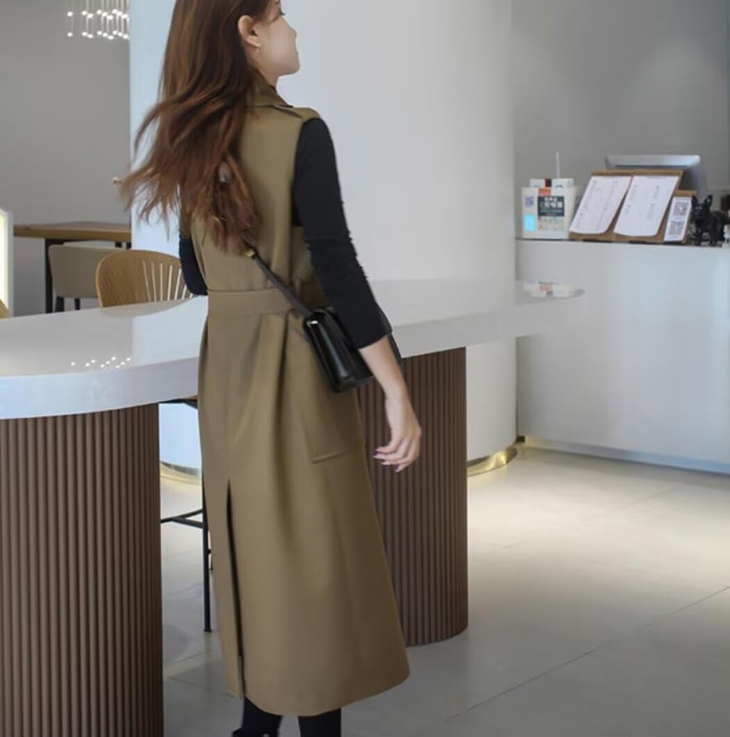 [Msymay] ロングコート レディース ロングベスト チェスター ノースリーブ トレンチコート 羽織 アウター 春 春服 秋 秋