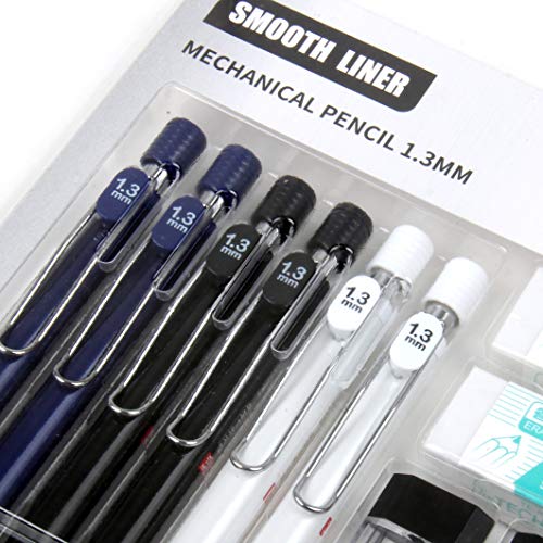 无 Mechanical Pencil 1.3Mm Hb Lead Pencils With Refills And Erasers Sturdy Lead Comfortable Grip Comfortble For Writing #TOP1