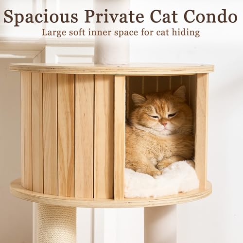 Torre para gatos de madera sólida con rascador 60 pulgadas miniatura 5