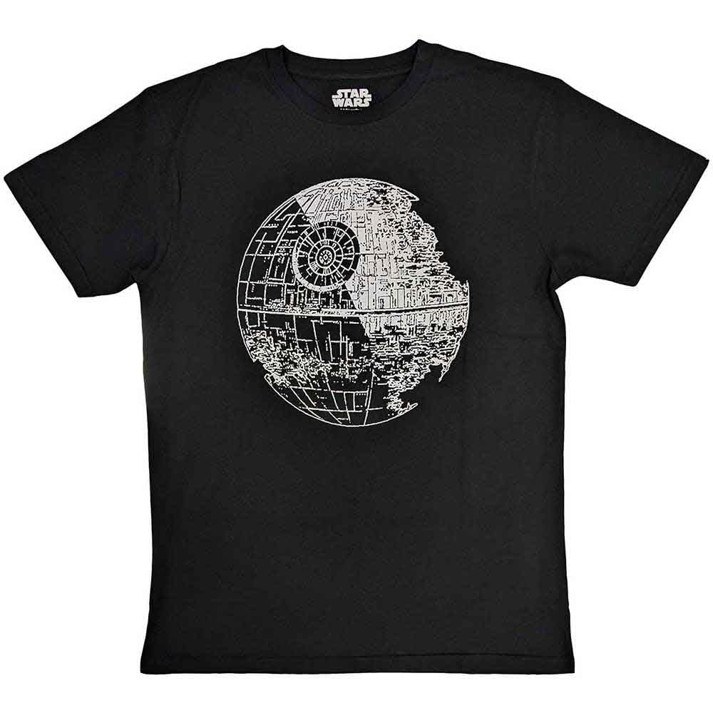 Rock Off Officially Licensed Products Men's Black Star Wars T Shirt Death Star Official L