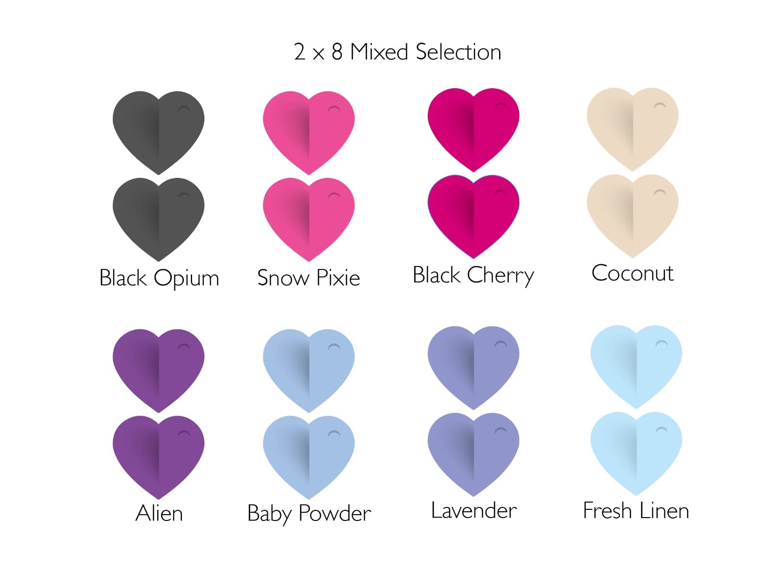 Mixed Scents Wax Melts: 16 Heart Shaped Melts, Multicolor, 5 grams - Image 2