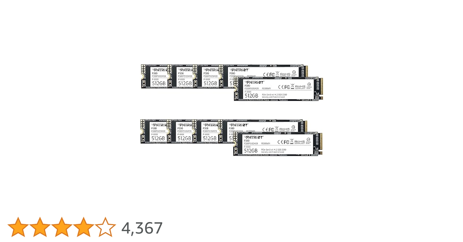 Amazon | Patriot P300 512GB Internal SSD - NVMe PCIe Gen 3x4