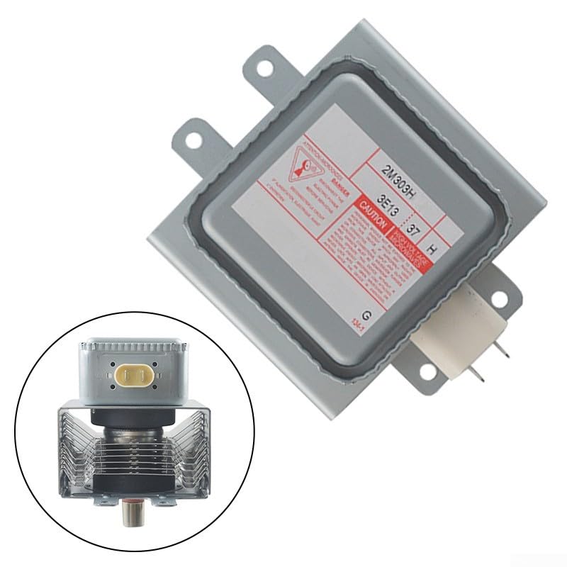 Magnetrón de microondas con placa base larga, modelo 2M303H, que ofrece un funcionamiento confiable refrigerado por aire a 1080W