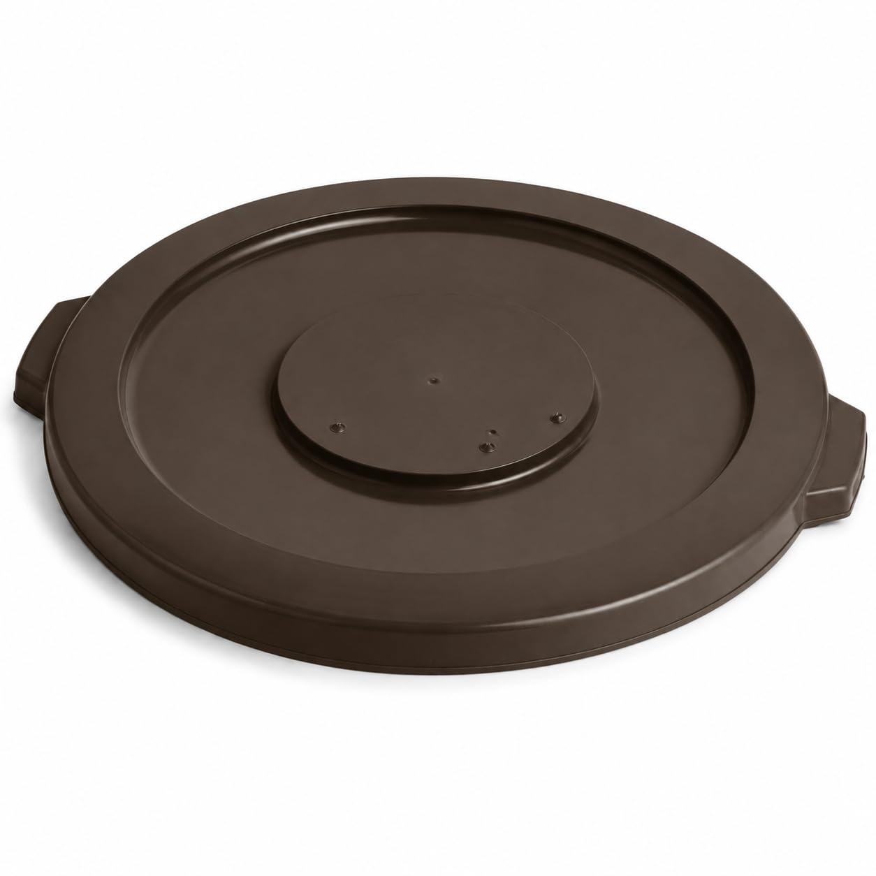 20 Gallon Brown Round Commercial Trash Can Lid by Glownary – Sainless Steel, Silver, Model 475tcld20br