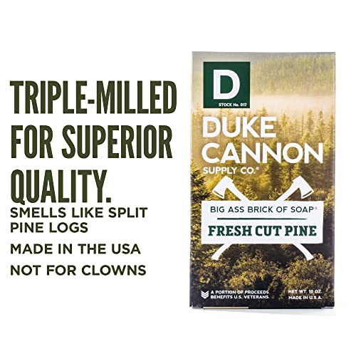 Duke Cannon Supply Co. - Great American Frontier Men's Big Brick Of Soap, Fresh Cut Pine (10 Oz) Superior Grade Soap Bar With Unique, Outdoor, Masculine Scents - Fresh Cut Pine, Modern Invigorating #TOP2