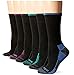 Dickies Women's Dritech Advanced Moisture Wicking Crew Socks, Black Bright (6 Pairs), Shoe Size: 6-9