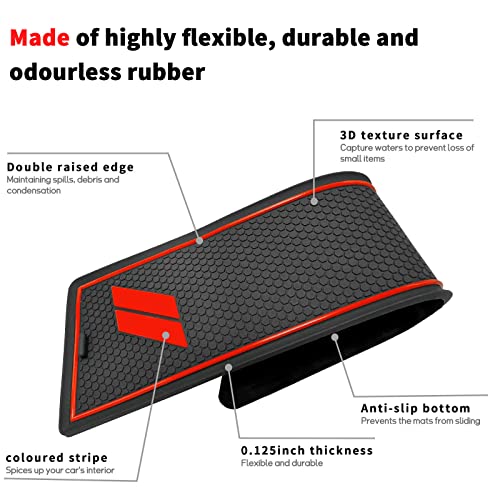 Inserto para portavasos Dodge Charger 2015-2023 rojo miniatura 3