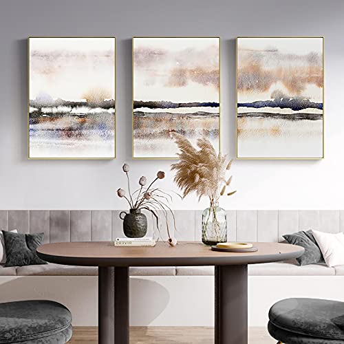 Art mural affiches scandinaves aquarelle triptyque peinture sur toile decoration design nordique