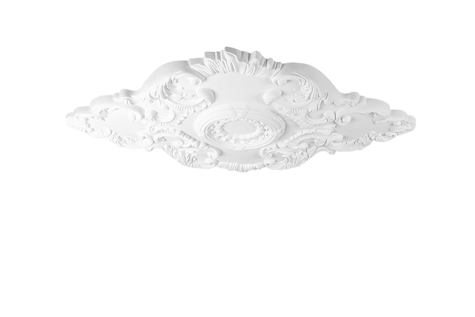 HEXIM Perfect stucco rosone - grande selezione di rosoni da soffitto in schiuma rigida PU, robusto, elemento decorativo (B2023-940 x 660 mm) Bordo per lampadario medaglione decorazione interna