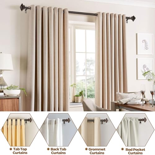 KAMANINA Square Replacement Finials for 1 and 7/8 Inch Bronze Curtain rods, M6 Screw Rod Finials, Set of 2