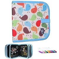Lernen Sie Doodle Board für Kinder, schreiben Blackboard, Tragbares Skizzen-Doodle-Buch with 12 Colored Pencils, Erasabble Reusable Exercise Book for Painting, 14 Seiten