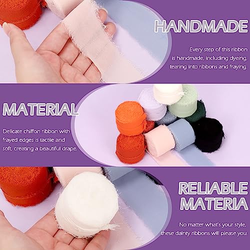 Set de 11 rollos de cinta chiffon multicolor 1.5" x 3.3 yardas miniatura 5