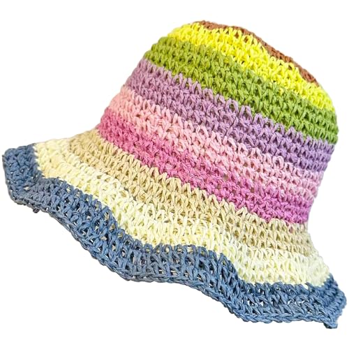 Sombrero tipo bucket de paja para mujer miniatura 1