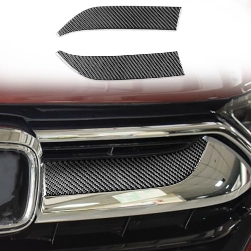 Real Premium Carbon Fiber Compatible with Honda CRV 2017 2018 2019 2020 2021 Accessories Car Front End Center Grid Cover Sticker Decal Auto Interior Trim