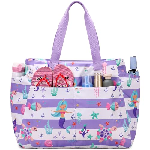 Makukke Bolsa de Playa xxl Familia con Cremallera Bolsa de natación Impermeable Mujer Verano Bolsa de Playa Bolsa de Playa Piscina Picnic