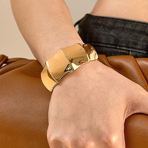 Image of Long tiantian Gold Bangles for Women Bangle Bracelets Chunky Bangles Bracelets Non Tarnish Gold /Silver Bracelet for Women Trendy Jewelry Gifts