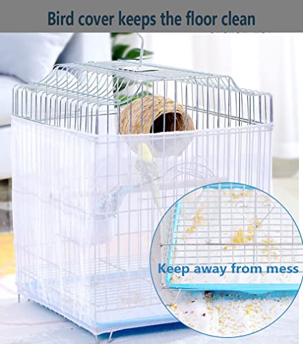 Lemengtree Bird Cage Cover Universal Birdcage Seed Catcher Guard Net Cover, Parrot Nylon Mesh Net Cover, Airy Gauze Birdcage Accessories Mesh Net Cover For Round Square Cages (Black-Mesh Net Cover) #TOP2