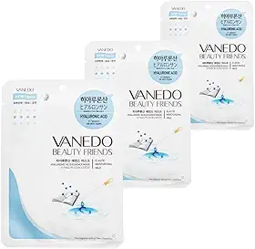 Kit 3 Unidades Máscara Hidratante Facial Coreana Beauty Friends - Ácido Hialurônico