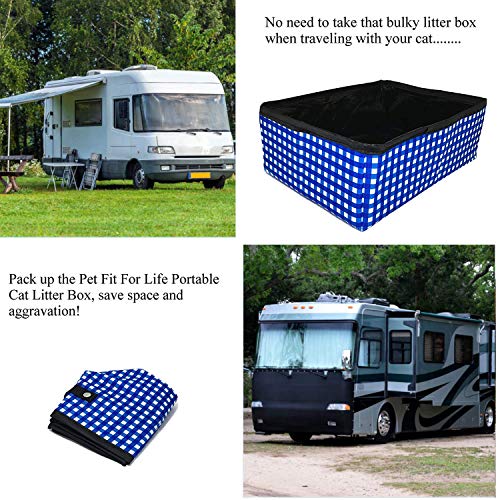 Pet Fit For Life Caixa de areia portátil dobrável para gatos (40.6 cm x 30.5 cm x 12.7 cm) – Caixa d