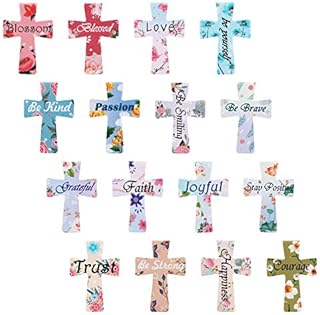VETPW 16 Pieces Cross Shape Magnetic Bookmarks with Inspirational Words, Flower Magnet Page Markers Bookmarks Set, Magnetic Page Clips Bookmark for Students School Office Reading Supplies, Planner