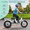 LILYPELLE Electric Tricycle for Youth, 250W Aluminum Frame Electric Tricycle Etrike, 16IN 3 Wheels Electric Bicycle Bikes, 3.0 Fat Tire Electric Trike with Removable Battery and Rear Basket #3