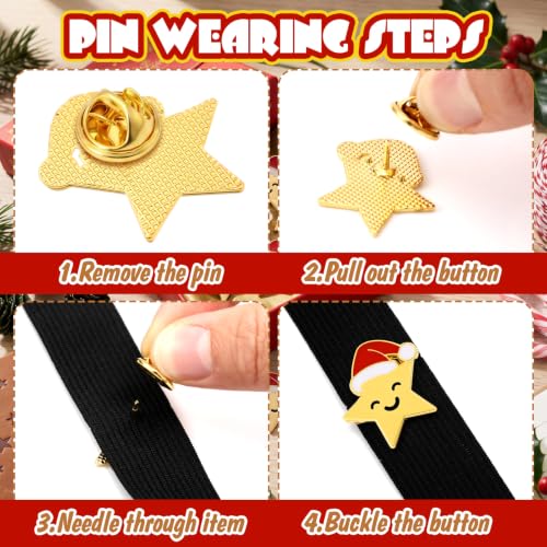 Image of Lyrow 25 /50 /100 /150 /300 Pcs Gold Star Pins Bulk golden Metal Y2k Motivational Pins for Patriotic Veterans Day Bckpack Brooch Lapel