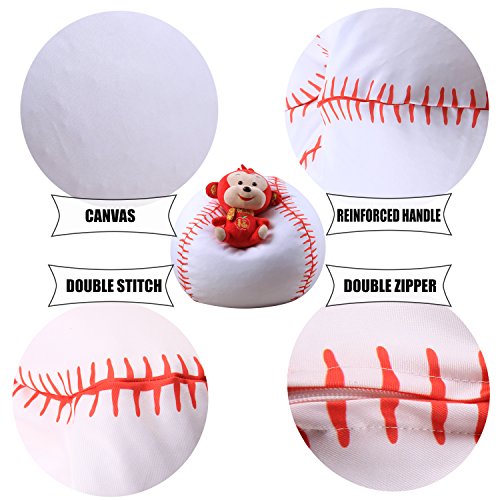 Jian Ya Na Stuffed Animal Storage Bean Bag World Cup Sports Pattern Kids Toy Storage Bag Chair Perfect Storage Solution For Blankets Pillows Towels Clothes (Baseball, 26 Inch) #TOP2