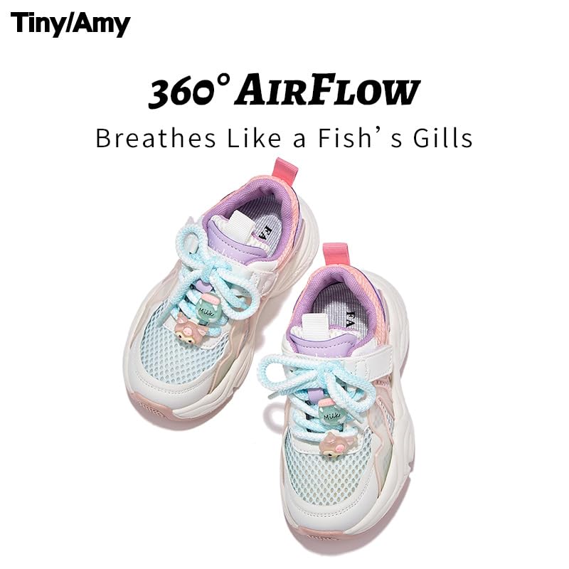 Toddler Kids Sneakers for Boys and Girls with Hook and Loop Strap, Lightweight Breathable Mesh Running Shoes, Non-Slip Cute Cartoon Athletic Shoes for School, Playground, Walking, Sports, Everyday Wear4