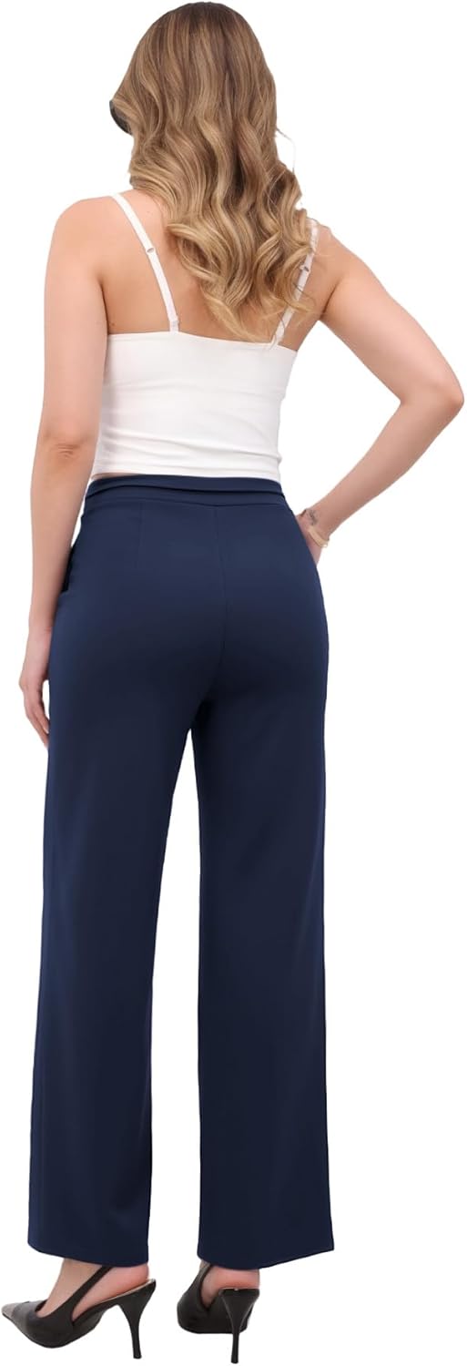 TOPYOGAS Women's High Waisted Straight Leg Work Pants Business Casual Office Dress Pants with Pockets - Image 4
