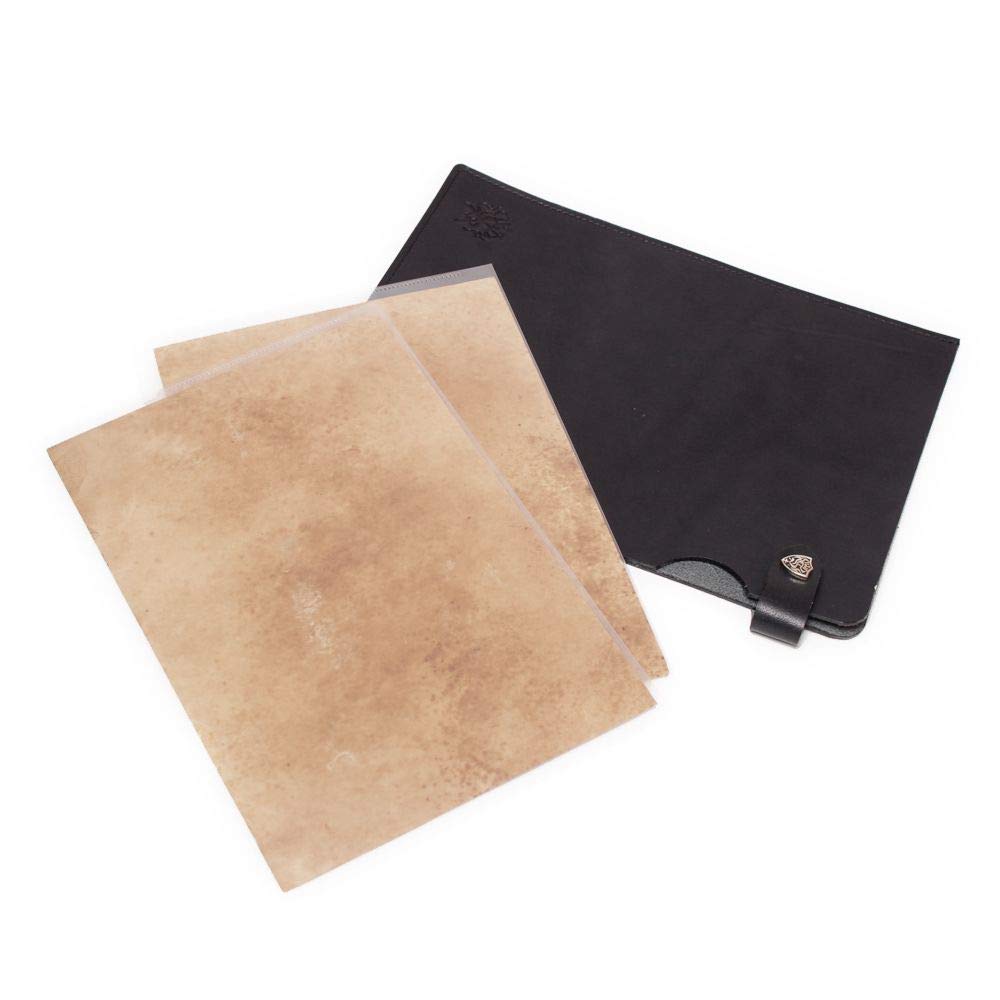 Amazon | A5 レザーファイル カウレザー ブラック（牛革