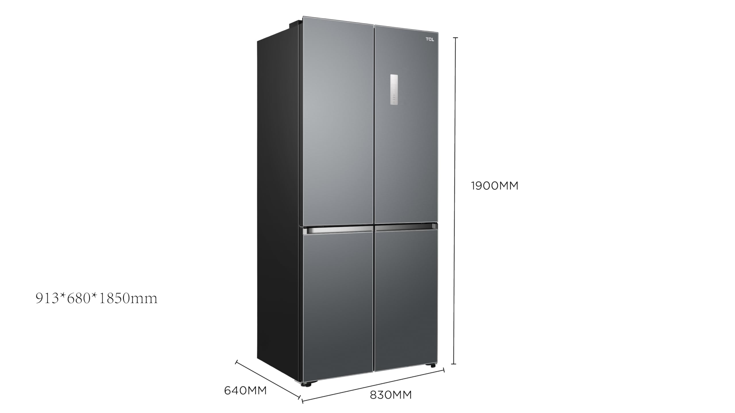 TCL RC521CXE0 Frigorífico Serie Free Built-in, 521 L, [Clase de eficiencia energética E], XL Gran Capacidad, T-Fresh, Aire Puro, Zona Convertible