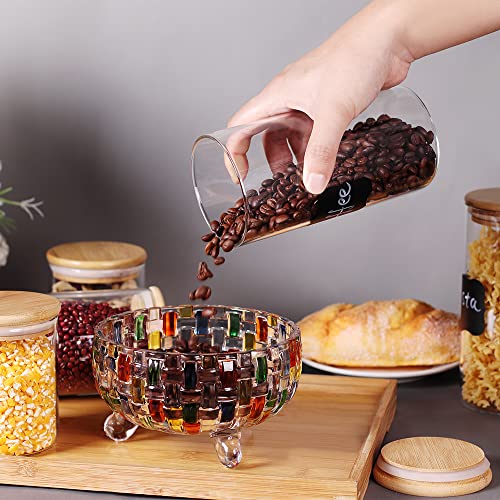 Glass Jars With Airtight Wooden Lids, 8 Pack Flour And Sugar Containers, Glass Canister Set For Coffee Container, Loose Leaf Tea Storage, Cookie Jar (15Oz&27Oz) #TOP4