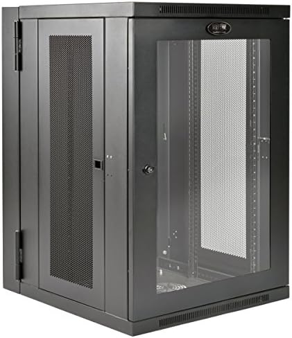 Tripp Lite 18U Wall Mount Rack Enclosure Server Cabinet with Acrylic Glass Door, Hinged Back, 24.5 in. Deep, UPS-Depth (SRW18USDPG)