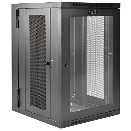 Tripp Lite 18U Wall Mount Rack Enclosure Server Cabinet with Acrylic Glass Door, Hinged Back, 24.5 in. Deep, UPS-Depth (SRW18USDPG)