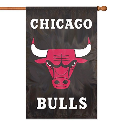 Party Animal NBA Chicago Bulls Applique Banner Flag - Indoor/Outdoor Flag, Team Color, 44" x 28"